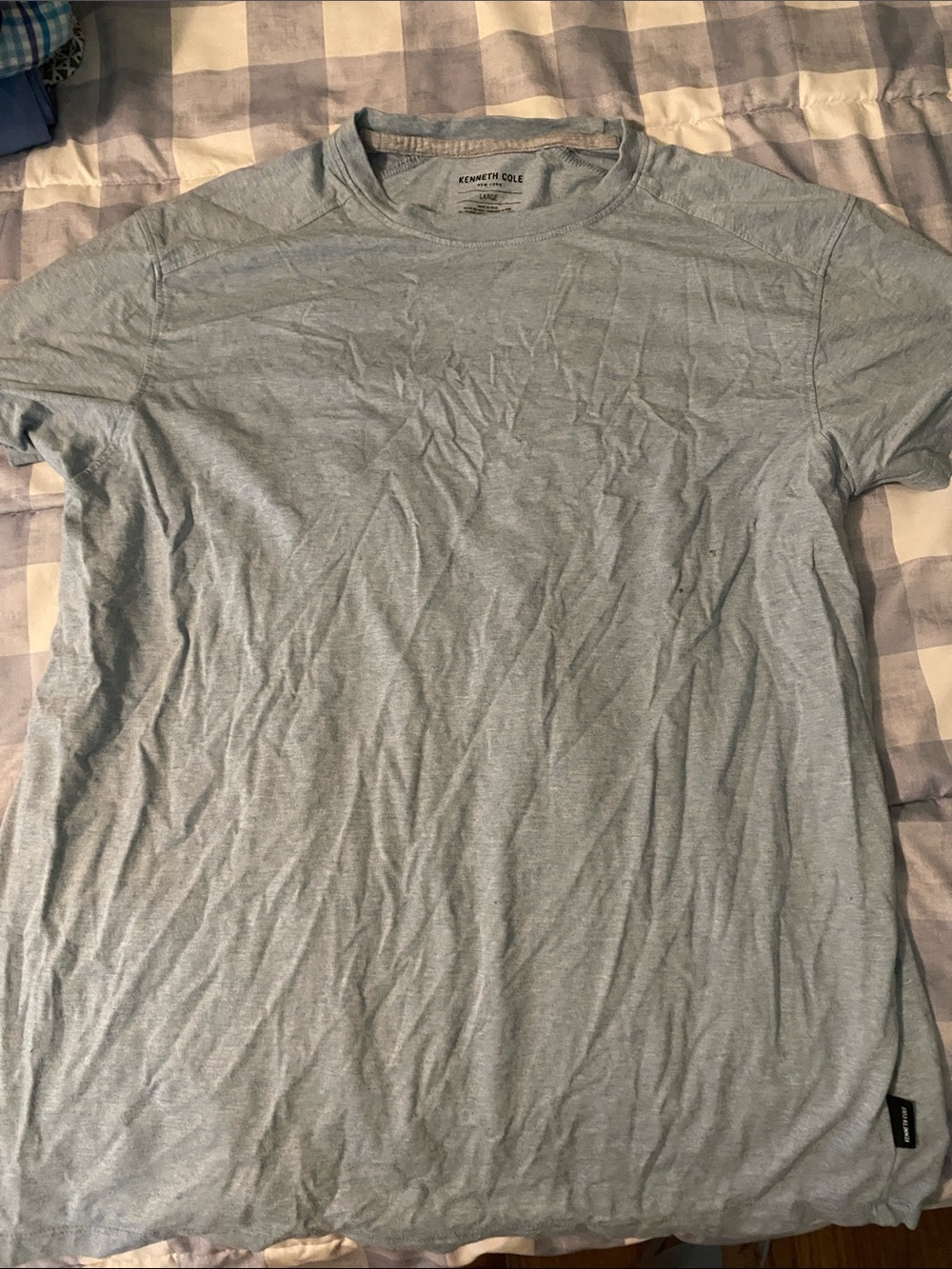 Kenneth Cole Heathered Sky Blue Short Sleeve Crewneck Tee